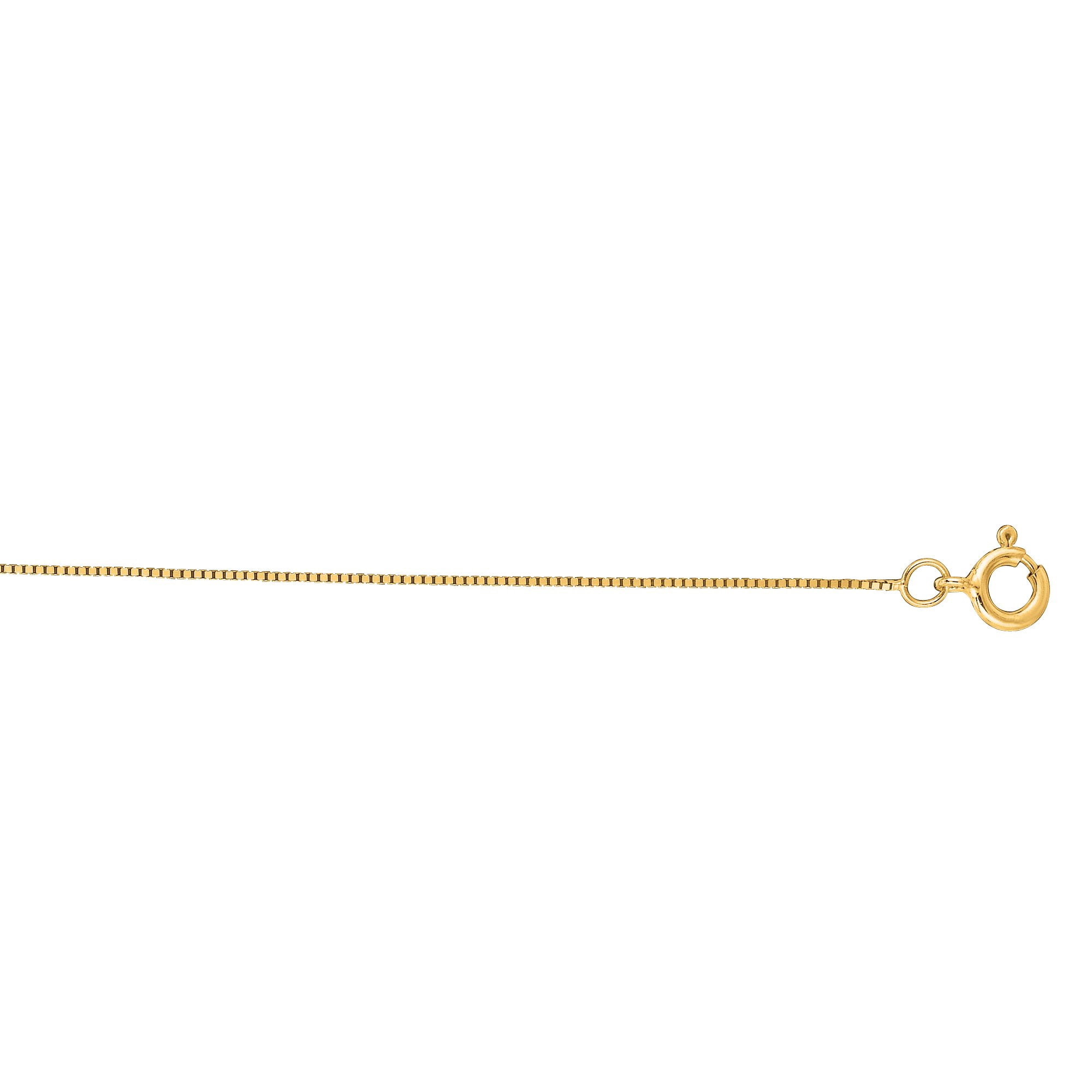Floreo 10k Yellow Gold or White Gold or Rose Gold 0.45mm Solid Classic Box Chain Necklace