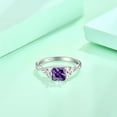 thumbnail image 4 of Blaniy Infinity Trinity Irish Celtic Knot Ring for Women 925 Sterling Silver Statement Ring Princess Cut Amethyst Ring February Birthstone Jewelry Gifts for Her Size 8, 4 of 6