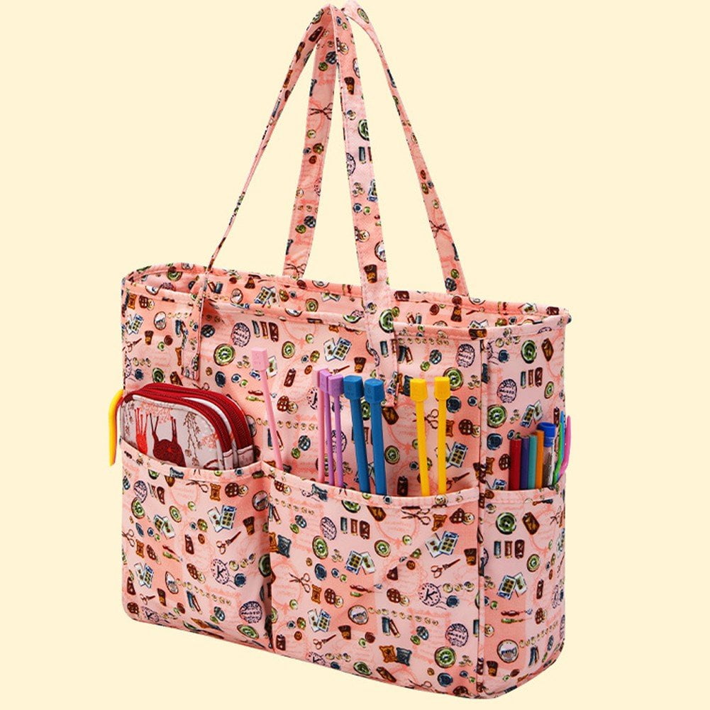 Knitting Bag, Craft Storage Bag, Crochet Tote Bag, Craft Bags for Crafting, Sewing, Cross Stitch, Embroidery, Crafters Bag, Knitting Project Travel Bag
