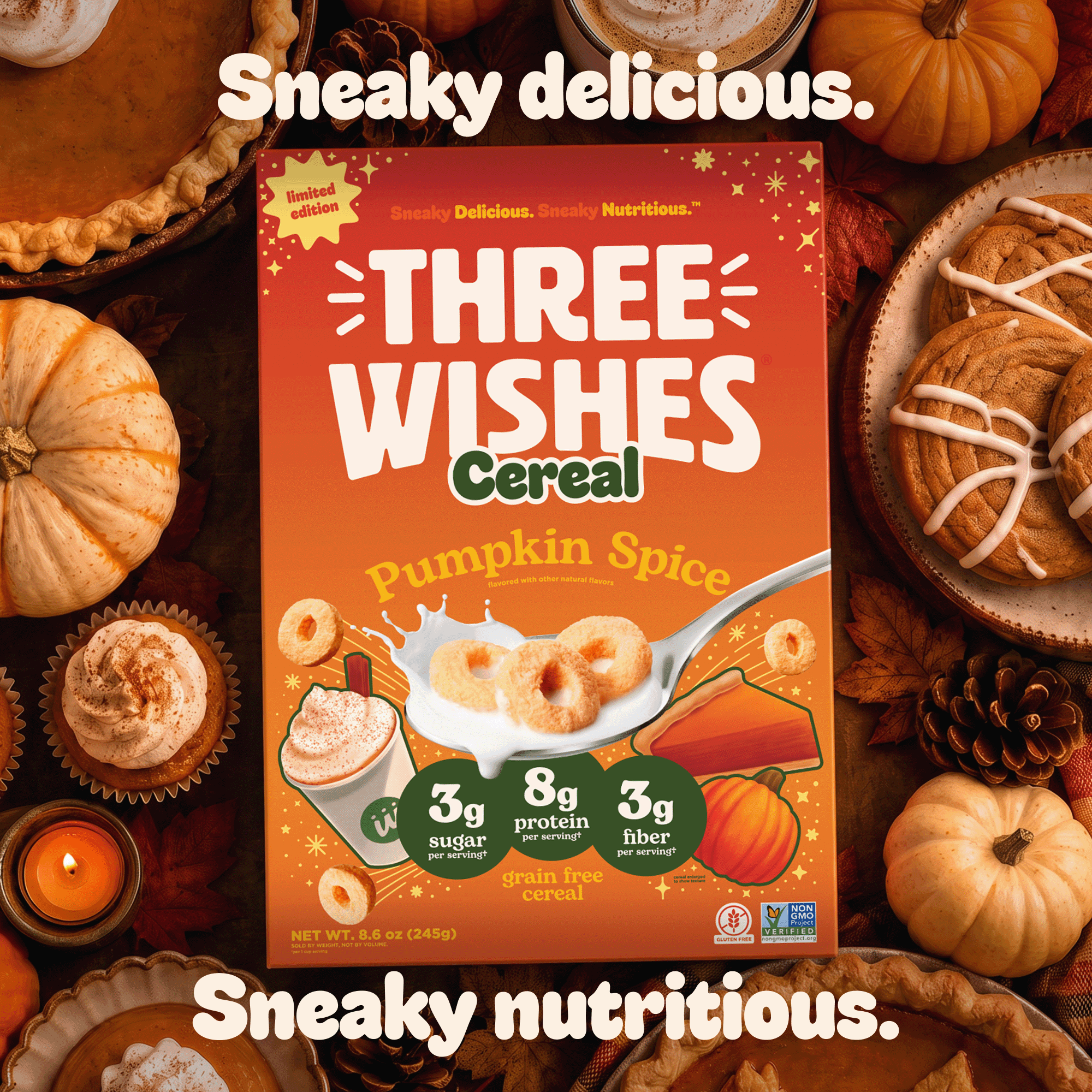 Three Wishes Grain Free Cereal - Pumpkin Spice