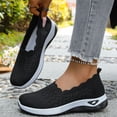 thumbnail image 6 of HTHLVMD Knit Slip-On Flats, Breathable Mesh Casual Shoes, Women's Slip On Loafer Shoes - Mesh Casual Ballet Flat Nurse Walking Sneakers Knit Round Toe Casual Memory Foam Shoes, Black 8.5, 6 of 9