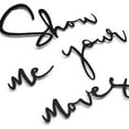 thumbnail image 5 of Show Me Your Moves Metal Wall Art - Quote Wall Decor, Set of 4 Words for Bedroom or Living Room, No-Drill Easy Mounting, Modern Style (Total Dimension 60cm x 40cm / 23.6" x 15.7"), 5 of 6