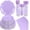 Purple, variant on SILKBUT 350 Pcs Light Purple Party Supplies Include Scalloped 9" Lavender Plates 7" Cake Plate Napkins Cups Forks Knives Serve 50 Guest Party Tableware for Wedding Baby Shower Birthday Party