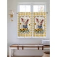 thumbnail image 2 of Pig Sunflowers Living Room Curtains 2 Panel, Yellow Floral Farmhouse Checkered Rustic Cafe Window Treatment, Farmhouse Bedroom Bathroom Kitchen Curtains Drapes 104"x45", 2 of 6