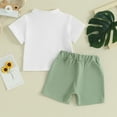 thumbnail image 3 of Bagilaanoe 2pcs Toddler Baby Boy Shorts Set Short Sleeve T Shirt Tops + Shorts 6M 12M 18M 24M 3T Kids Casual Summer Clothes, 3 of 8
