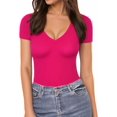 thumbnail image 2 of ORUYROP Combinaison à Manches Courtes et Manches Courtes Deep V Neck pour Vêtements pour Femmes, 2 of 5
