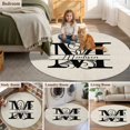 thumbnail image 5 of Round Rugs 8Ft, Letter M Round Area Rug Washable Indoor Throw Carpet, Monogram Words Large Non Slip Circle Rug for Kids Room RV Home Decor Aesthetic, 5 of 8