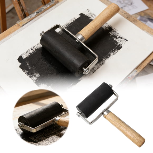 TIELUTT Rubber Brayer Roller for Crafting Application Gel Printing Wallpaper Border Sealing and Flashing Tape Rolling Craft Tote Glitter Pens for Kids Wolf Stuff Letter Books for Kids Ages 3-5 Shower