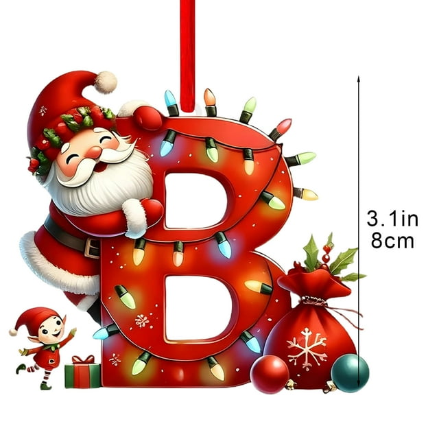Decoraciones de Árbol de Navidad 26 Letra Colgante Regalo Decorativo Familia Colgantes de Fiesta de Navidad