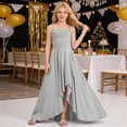 thumbnail image 2 of Byoo Tween Girls Party Dress Solid Color Satin Bodice Maxi Dress Versatile Spaghetti Strap Gown for Kids, 2 of 7
