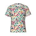 thumbnail image 4 of Vsdgher Colorful Spots Print Men's Dry Fit Mesh Athletic Shirts Moisture Wicking Tennis T-Shirt Tops, 4 of 9