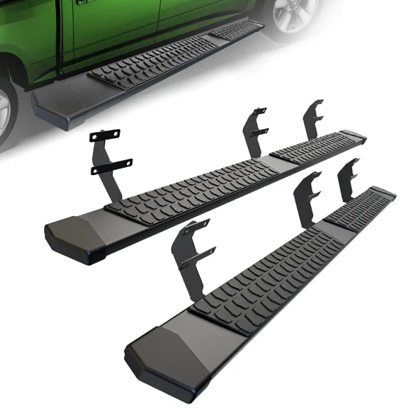 6" Running Boards for 2015-2026 Ford F150, 2017-2026 Ford F250 F350 Super Duty SuperCrew/Crew Cab, Black Textured Aluminum Nerf Bars