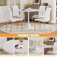 thumbnail image 4 of 5-Piece Dining Table Set, 31.5" Round Tulip Pedestal Dining Table and 4 Ergonomically Designed PU Chairs, Dining Table Set for Kitchen, Living Room, Office, 4 of 7
