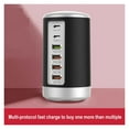 thumbnail image 2 of Multi Port USB Charger Hub QC3.0 65W USB Fast Charger Multi 6 Port Type C PD Charger Mobile Phone Charging Dock Station ,Multi-Port, 2 of 6