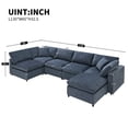 thumbnail image 3 of 130" Oversized Modular Sectional Couch, 6-Seat Chenille Cloud Couch with Ottoman, Convertible U-Shaped Sleeper Sofa, Free Combination Sofa for Living Room, 3 of 8