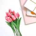 thumbnail image 4 of Blue Flowers Fake Tulips Artificial Flowers, 13 Inch Real Touch PU Flowers for Decoration, 10 Pcs Tulip Flowers Bouquet for Vase, Mother's Day Easter Valentines Gifts, 4 of 5
