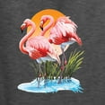 thumbnail image 2 of Wild Bobby, Flamingo Love Print, Animal Lover, Front and Back Unisex Graphic Hoodie Sweatshirt, Heather Black, Small, 2 of 4