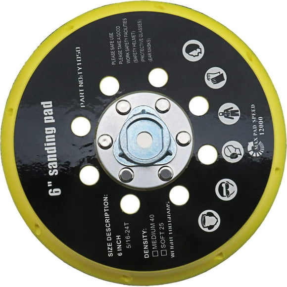 Efficient Sanding Partner Hook And Loop Da Backing Pad, Medium Density Foam Core With Steel Reinforced Support For Professional Polishing Machine And Dual Action Random Orbital Use