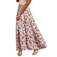thumbnail image 3 of Mgmyaa Maxi Skirt for Women Floral Print Boho High Waist Long Skirt with Pockets & Side Split, Spring Summer Vacation A Line Skirts for Women, 3 of 5