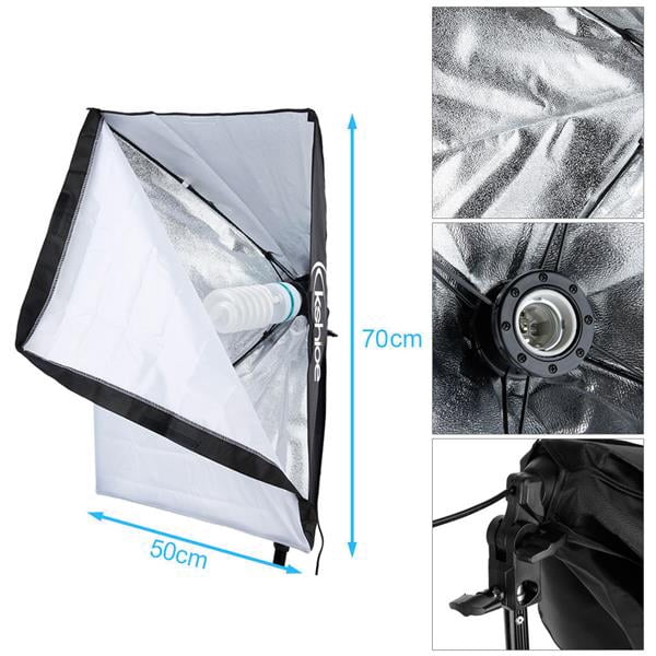 45W Professional Photography Lighting Kit - Soft Light Box with White/Silver/Black Umbrellas, Complete Studio Setup with Background Stand & Carry Bag