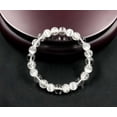 thumbnail image 2 of Homlyo Natural Clear Quartz Beaded Stretch Bracelet, 8mm Smooth & Cracked Crystal Stone Healing Energy Bracelet, Anxiety Relief Spiritual Gemstone Bracelet for Women Men, 2 of 5