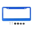 thumbnail image 1 of Cubierta de marco para matrícula de aleación de aluminio, 2 orificios para soporte de matrícula trasero delantero de coche con tornillos, tapas, montaje de placa azul, 1 of 1