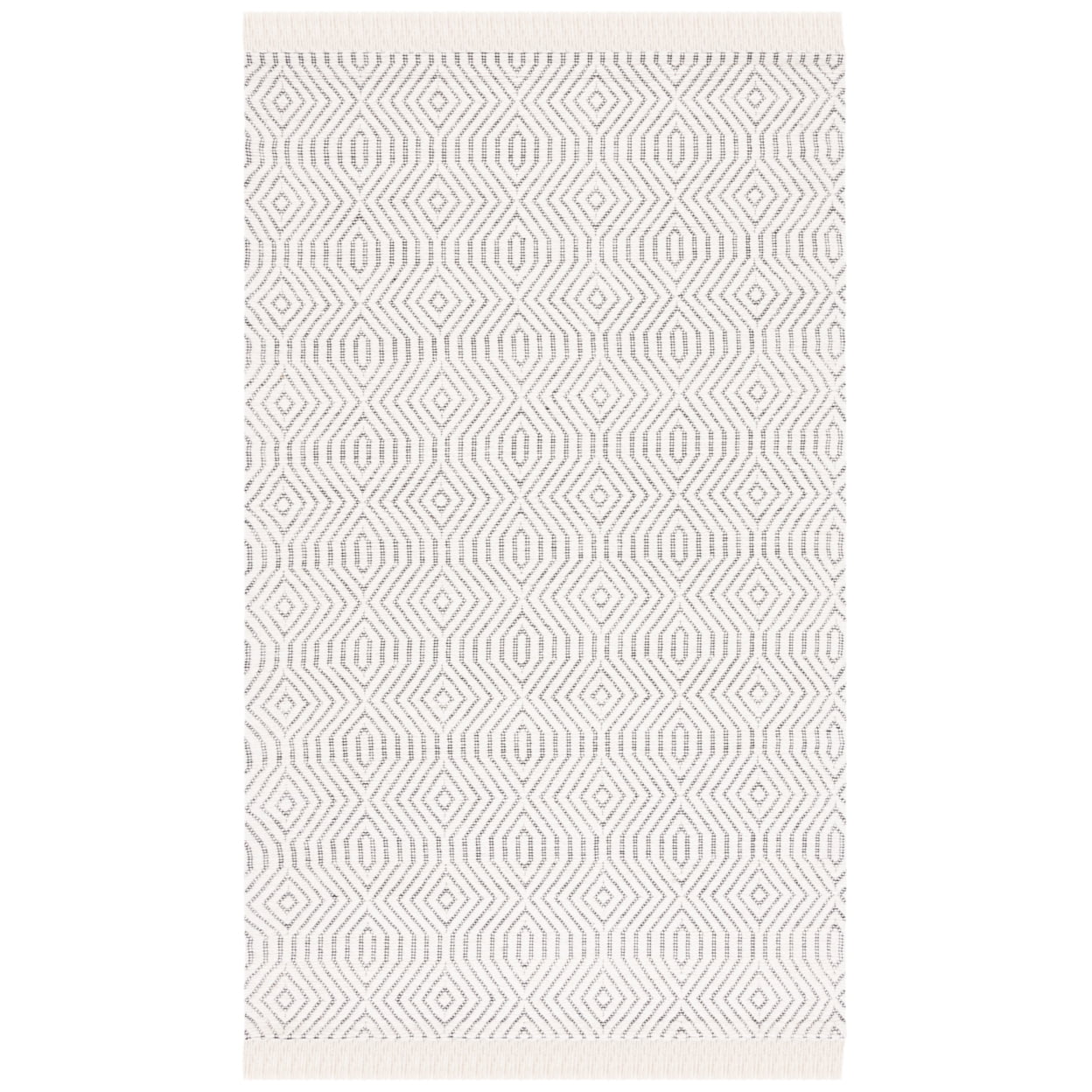SAFAVIEH Marbella Rosanne Diamond Area Rug, Ivory/Black, 8' x 10'