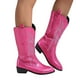 thumbnail image 1 of Botas vaqueras para mujer, botas vaqueras hasta la rodilla, ajustables, con cordones, bordadas, sin cordones, puntera puntiaguda, tacón grueso, botas vaqueras, 1 of 8