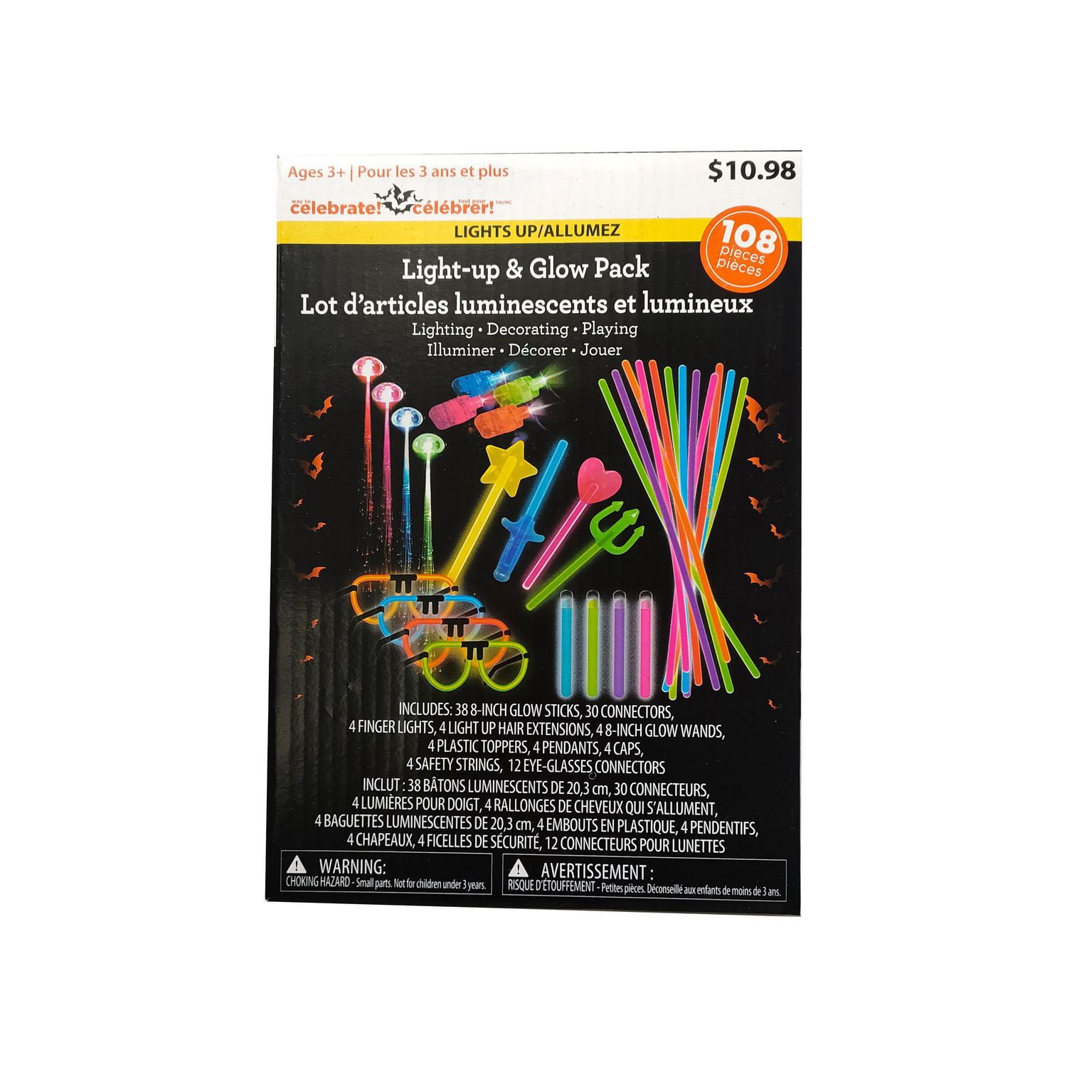 Way to celebrate 108PK Light up & Glow Pack Set for Halloween Party Funny