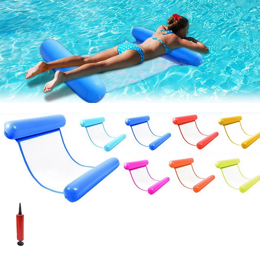 Swimming Water Hammock Inflatable Bed Roll Up Floating Raft Lounger Chair Pool 