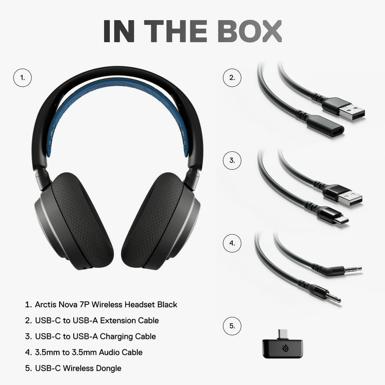 SteelSeries Arctis Nova 7P Wireless Gaming Headset, Multi