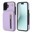 thumbnail image 1 of For Iphone 16 Plus Ym006 Skin Feel Zipper Card Bag Phone Case With Dual,iPhone 12, 1 of 8
