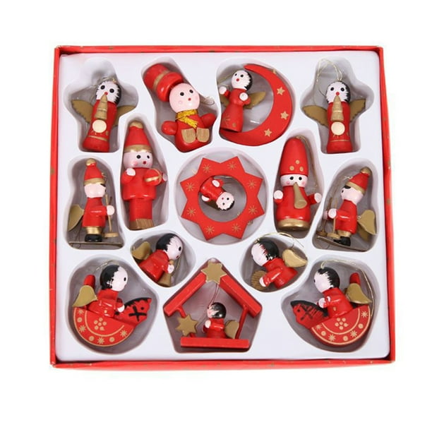 De Madera Papá Noel Muñeco De Nieve Ángel Diseño Colgante Vintage Para La Decoración Del Árbol De Navidad Guardurnaity HA040825-01