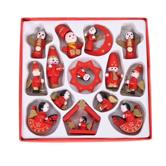 De Madera Papá Noel Muñeco De Nieve Ángel Diseño Colgante Vintage Para La Decoración Del Árbol De Navidad Minnieouse HA040825-01