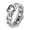 Silver, variant on 18K Gold Plated Titanium Steel Heart Cuban Link Ring for Women, Hollow Love Heart Chain Band, Comfort Fit Stackable Daily Wear Fashion Jewelry Size 7