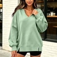 thumbnail image 6 of Horkkom Sweatshirt for Women V Neck Long Sleeve Pullover Sweatshirts Soft Comfy Oversized Sweatshirt, S-2XL, 6 of 7