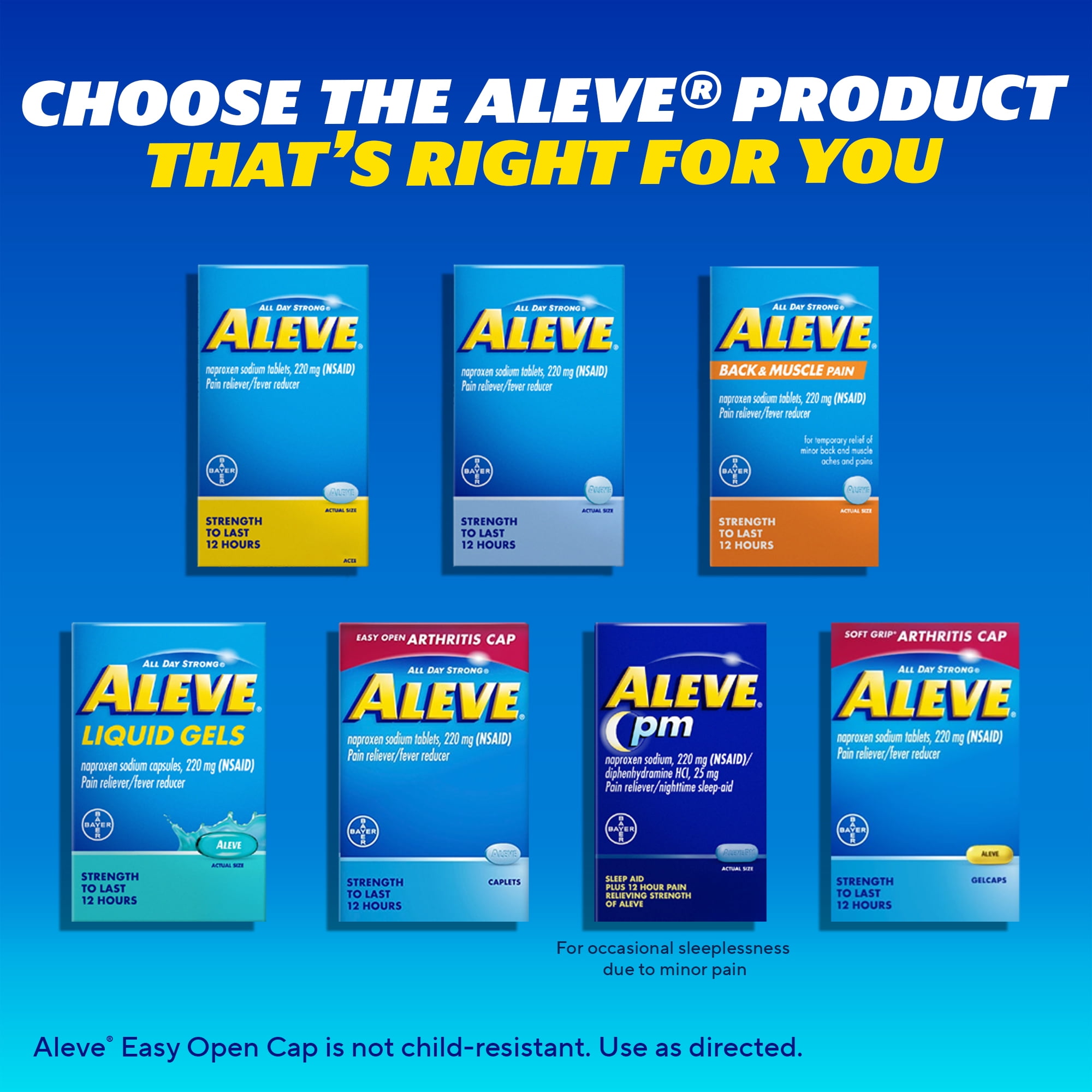 Aleve Caplets Naproxen Sodium Pain Reliever, 270 Count
