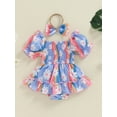 thumbnail image 4 of Suealasg 2Pcs Baby Girl Summer Outfits 3 6 12 18 Months Infant Short Sleeve Daisy Print Romper +Bow Headband Newborn Cute Clothes, 4 of 7
