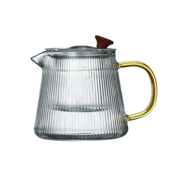 Tetera de vidrio grueso con infusor, tetera de vidrio de borosilicato con infusor para té suelto 500ml