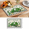 thumbnail image 6 of St. Patrick's Day Placemats Set&nbsp;of 1 Green Truck Gnome Lucky Shamrocks Linen Texture Black Plaid Heat Insulation Washable Place Mats, Non-Slip Table Mats for Dining Table Kitchen,13x19 Inch, 6 of 9