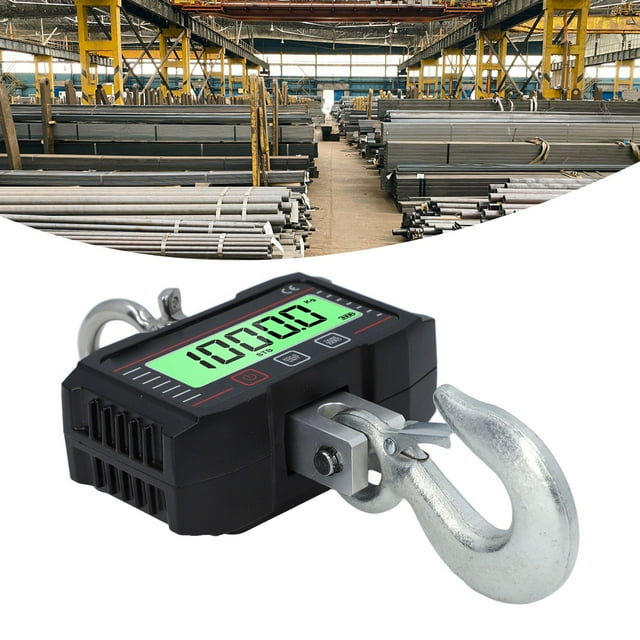 Digital Crane Scale, Thickened Hanging Ring Hook Hoist Scale Anti Detachment LCD Display 2000kg 4400lb Impact Proof for Port