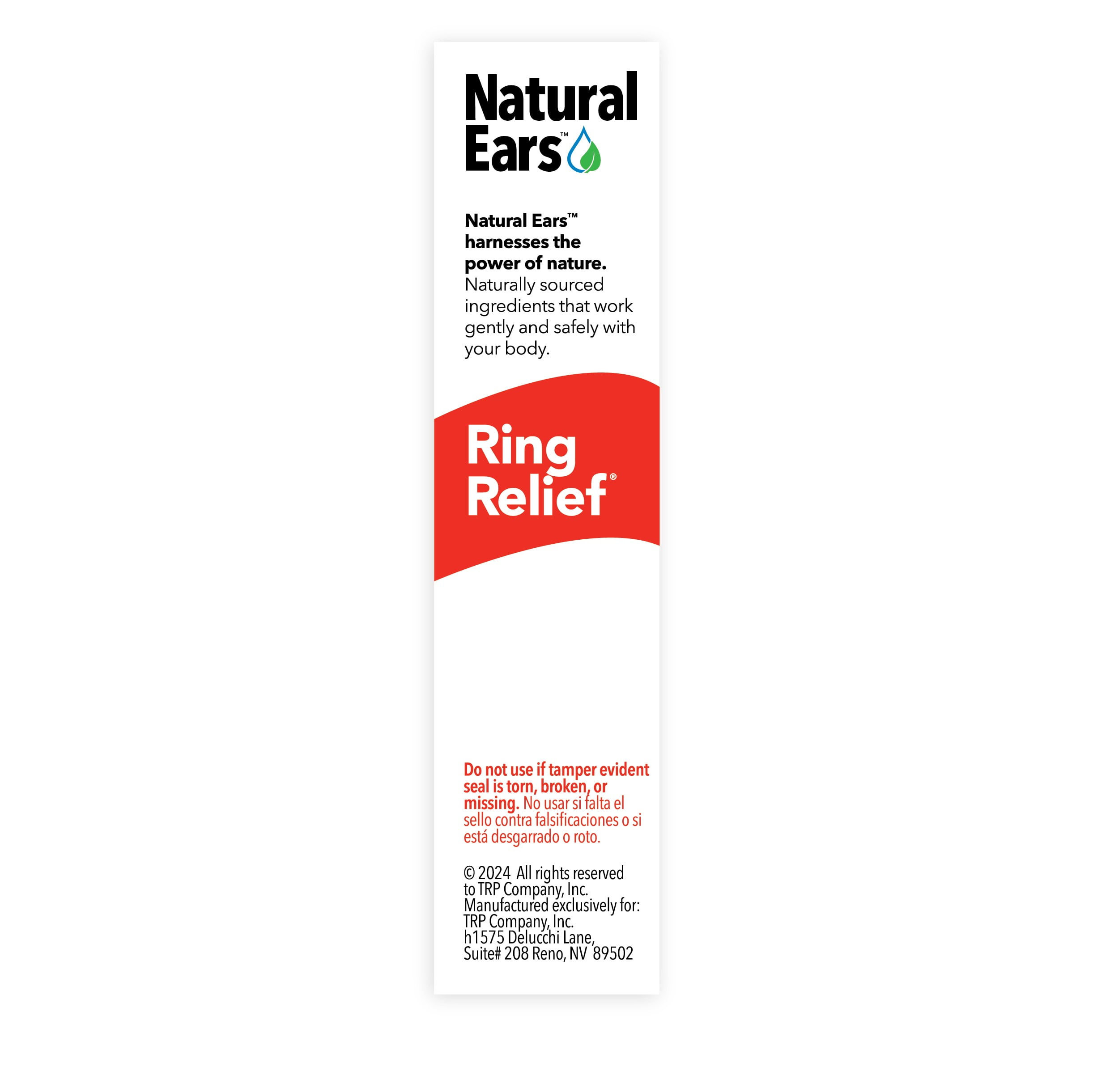 The Relief Products, Natural Ears, Ring Relief Ear Drops, Tinnitus Symptoms such as Ear Ringing, 1 Count, 0.33 fl oz