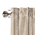 thumbnail image 5 of Kitchen Curtains 54 Inches length, Brown Beige Striped Window Treatment Curtain Drapes, Boho Ethnic Modern Abstract Art Decorative Window Curtains for Bedroom Cafe, 52"x54", 2 Panels, 5 of 7