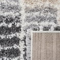 thumbnail image 6 of SAFAVIEH Fontana Shag Dallas Block Plush Runner Rug, Ivory/Grey, 2'3" x 8', 6 of 8