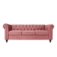 thumbnail image 2 of Home Square 3 Piece Set with Velvet Living Room Sofa & 2 Loveseats in Smoky Rose, 2 of 12