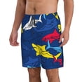 thumbnail image 2 of Bixox Men's Cartoon Shark printing Casual Classic Fit Short Summer Beach Shorts, 2 of 6