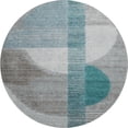thumbnail image 2 of Addison Rugs Mayfield Premium Machine Washable Transitional Geometric Teal Round Rug, 8' x 8', 2 of 6