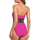 thumbnail image 3 of Trajes de baño de una pieza sin tirantes para mujer con control de barriga, trajes de baño halter adelgazantes, 3 of 6