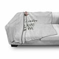 thumbnail image 3 of Valentines Day Soft Flannel Fleece Throw Blanket, Pop Culture Keep Calm Words with Heart Shaped Eye Love Theme, Cozy Plush for Indoor and Outdoor Use, 50" x 70", Charcoal Grey Pale Pink, by Ambesonne, 3 of 6