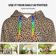 thumbnail image 4 of Daiia Leopard Print-2 Pattern Women's Fashion Hoodies & Sweatshirts with Kangaroo Pocket Hooded Sweatshirt with Eye-catching Drawstrings-Small, 4 of 7